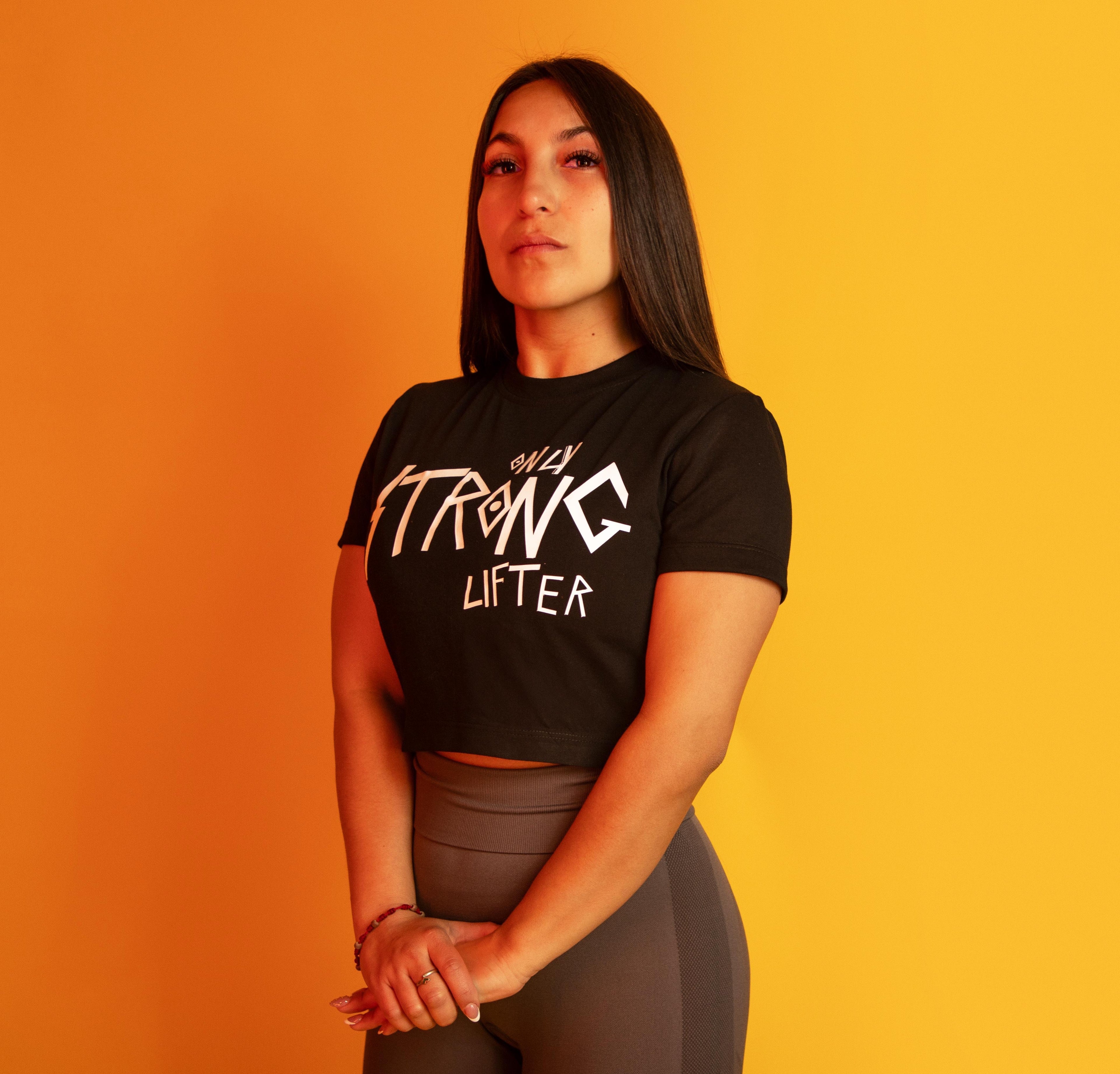 Polera Crop Metalera Strong – OnlyLifter
